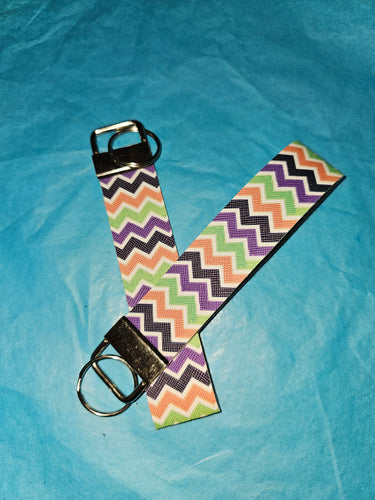 ZigZag Halloween Colours Design Key Fob